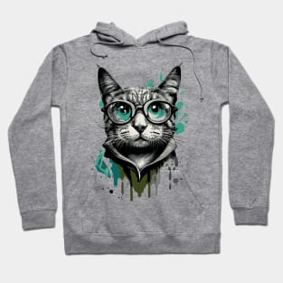 Cat with glasses - Cool Cat with sunglasses Hoodie